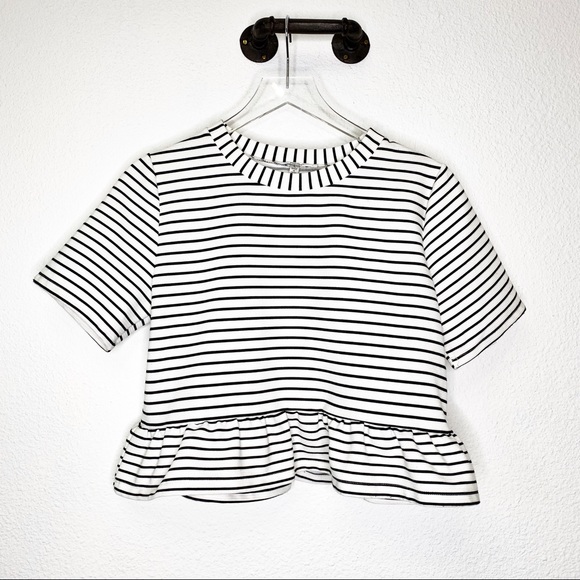 Papaya Striped Ruffle Top